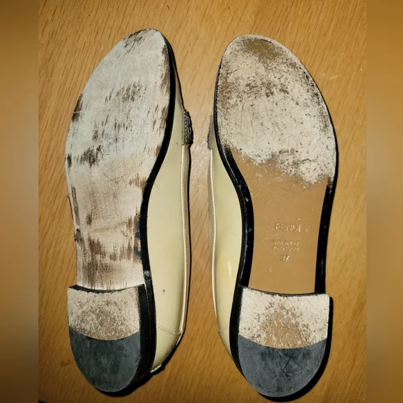 💖FENDI Beige Colorblock Patent Leather Penny loafers, EU 37 - Picture 10 of 11